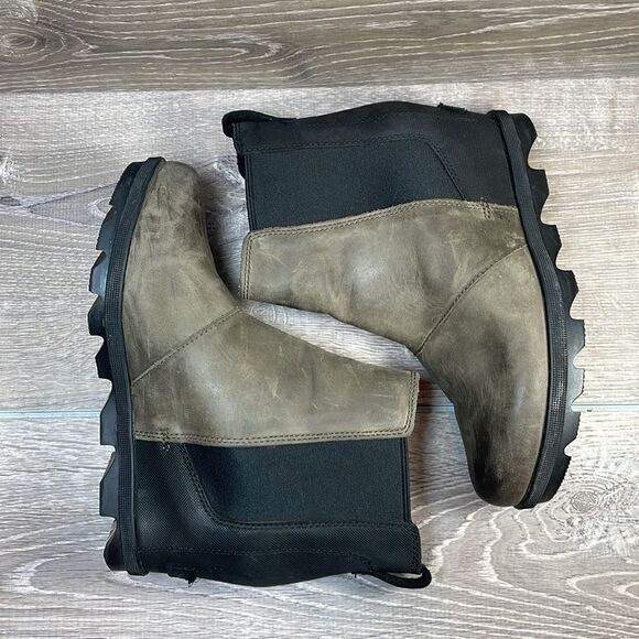 Sorel Joan of Arctic Wedge II Womens Sz 8.5 Quarry Gray Black Leather Ankle Boot - Picture 10 of 11